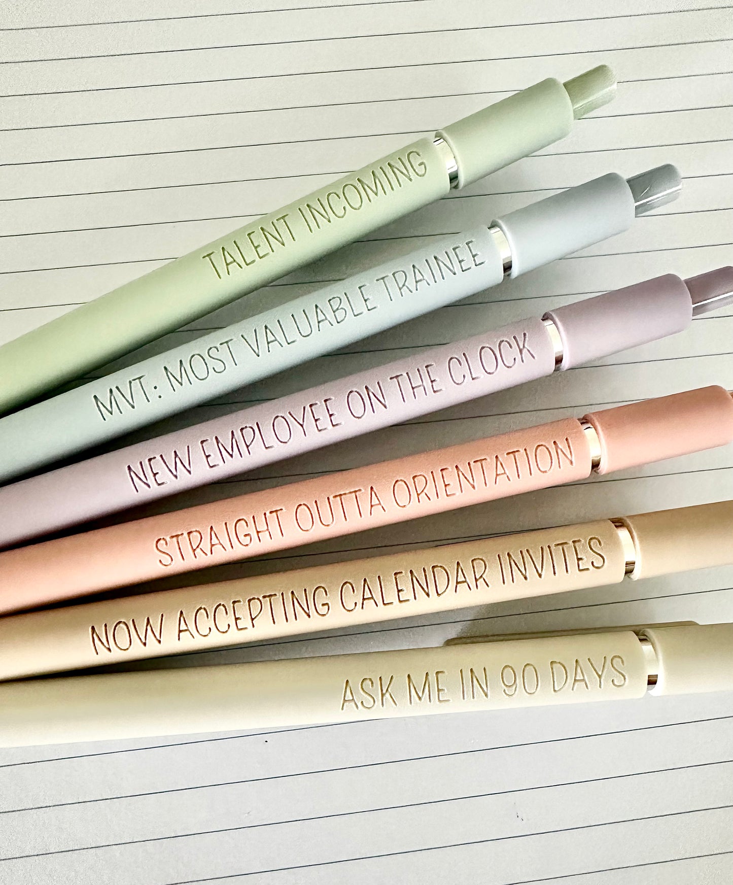 6-Pen Set | New Hire Starter Pack Soft-Touch Gel Pens