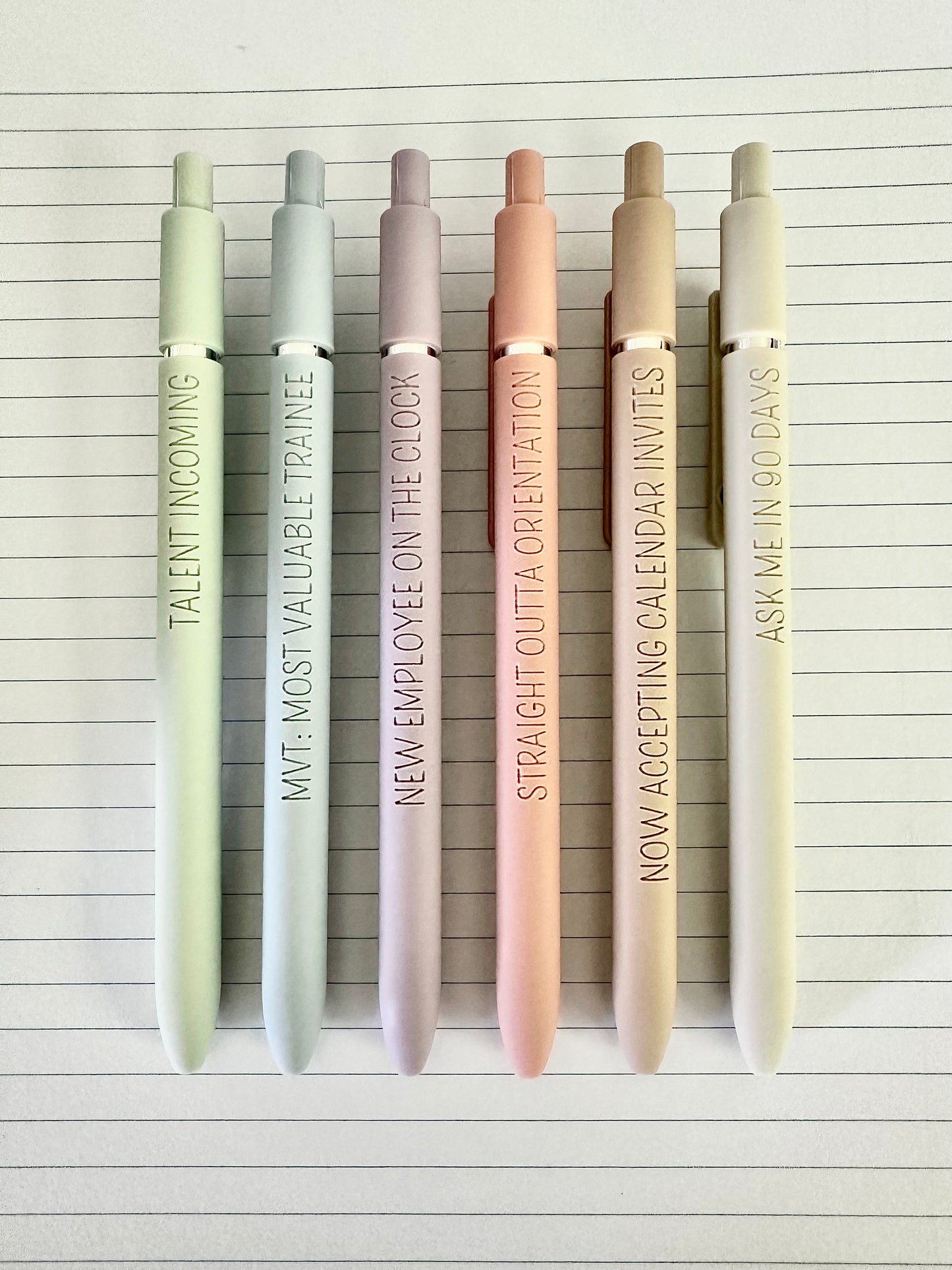 6-Pen Set | New Hire Starter Pack Soft-Touch Gel Pens