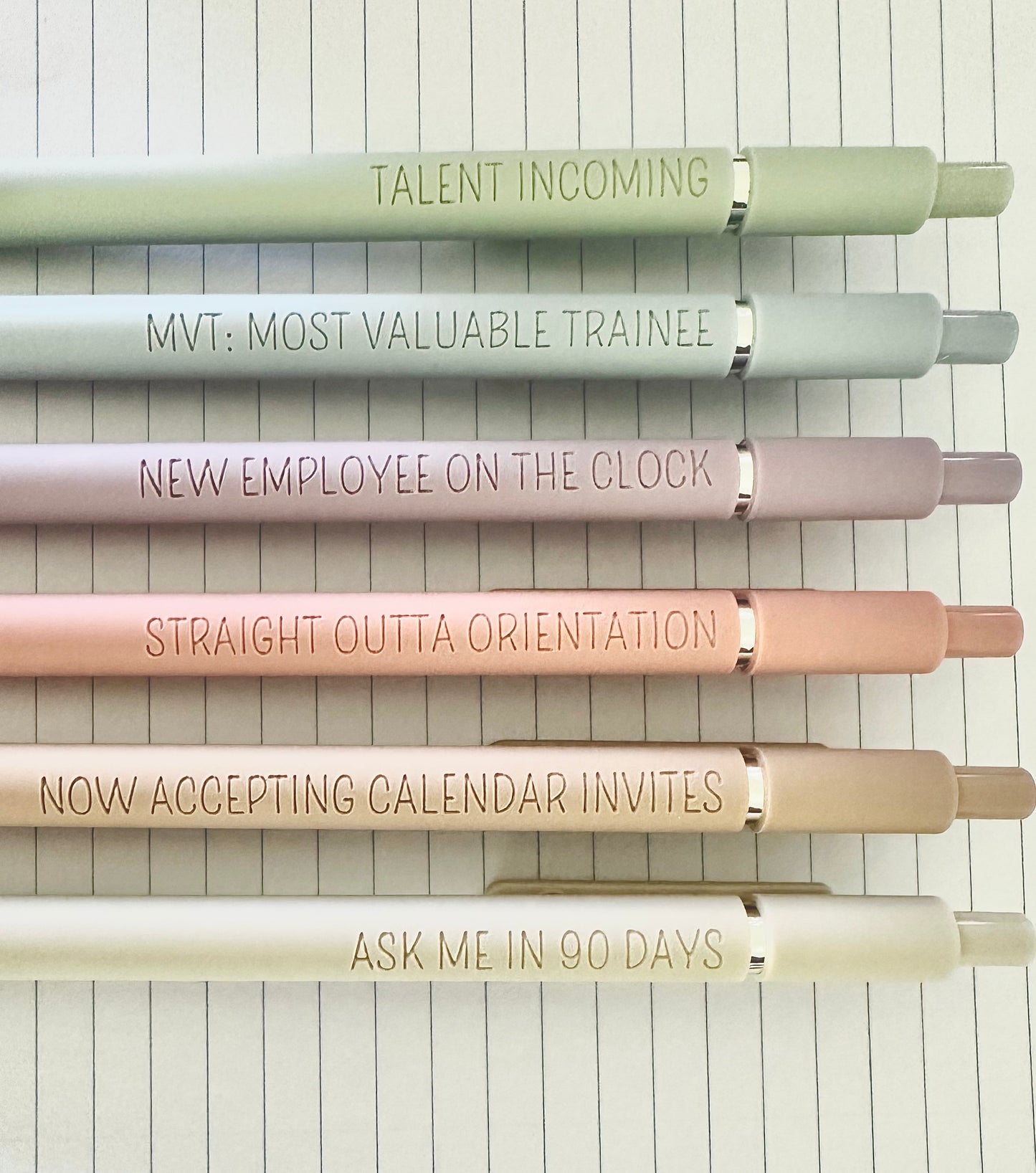 6-Pen Set | New Hire Starter Pack Soft-Touch Gel Pens