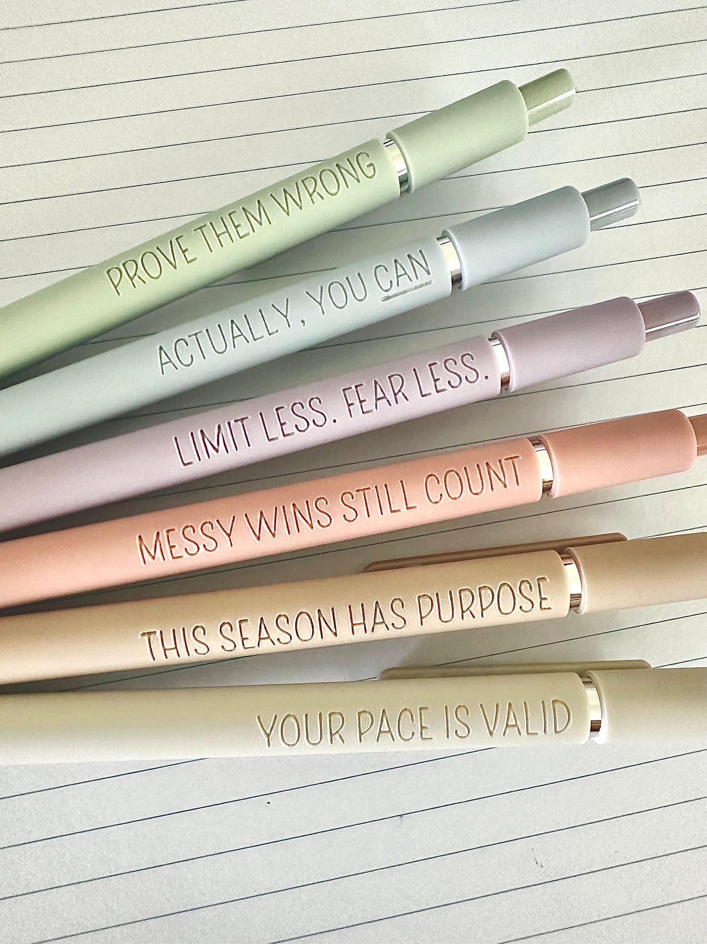 6-Pen Gift Set | Motivational Mantras Soft-Touch Gel Pens