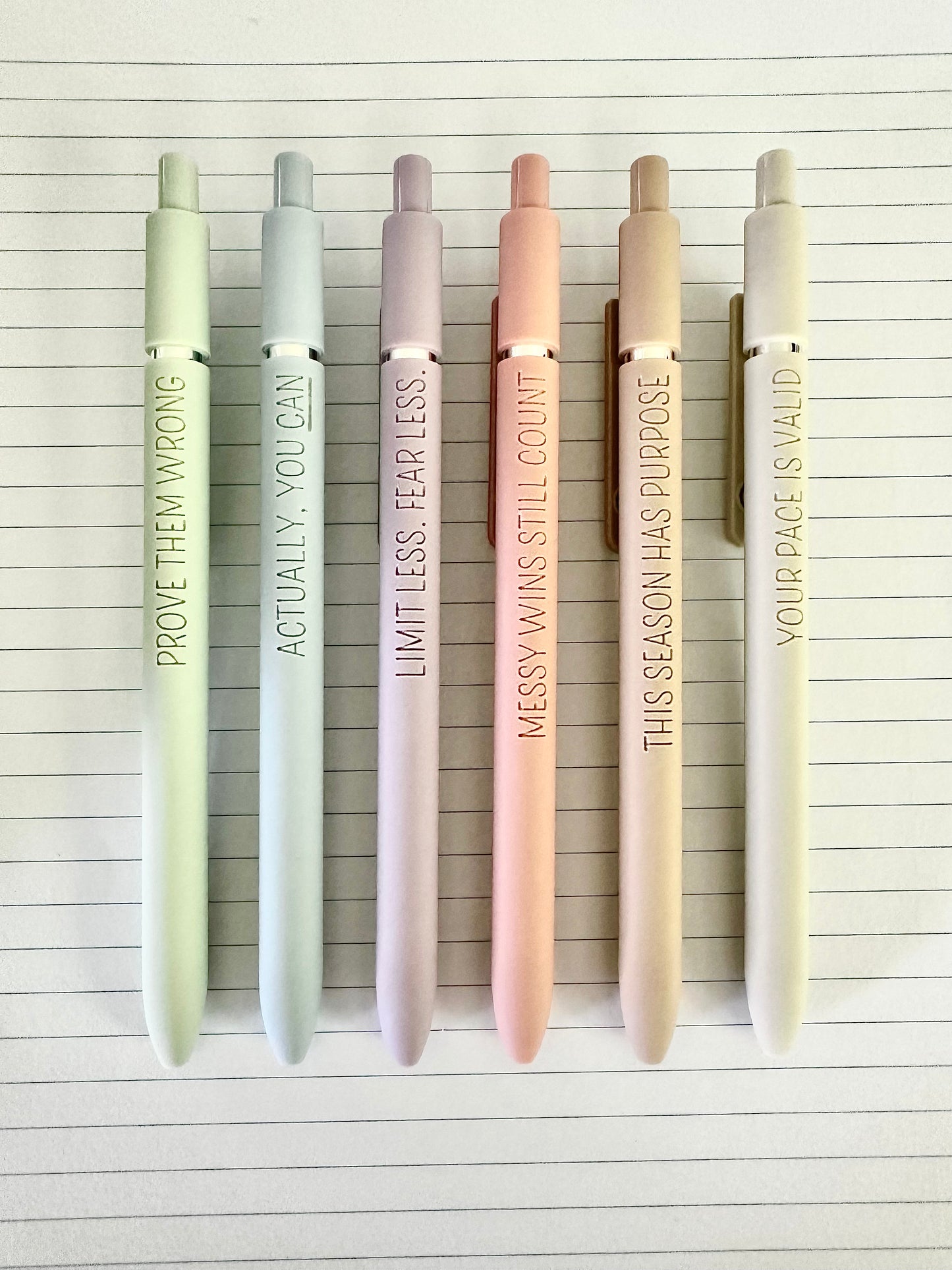6-Pen Gift Set | Motivational Mantras Soft-Touch Gel Pens