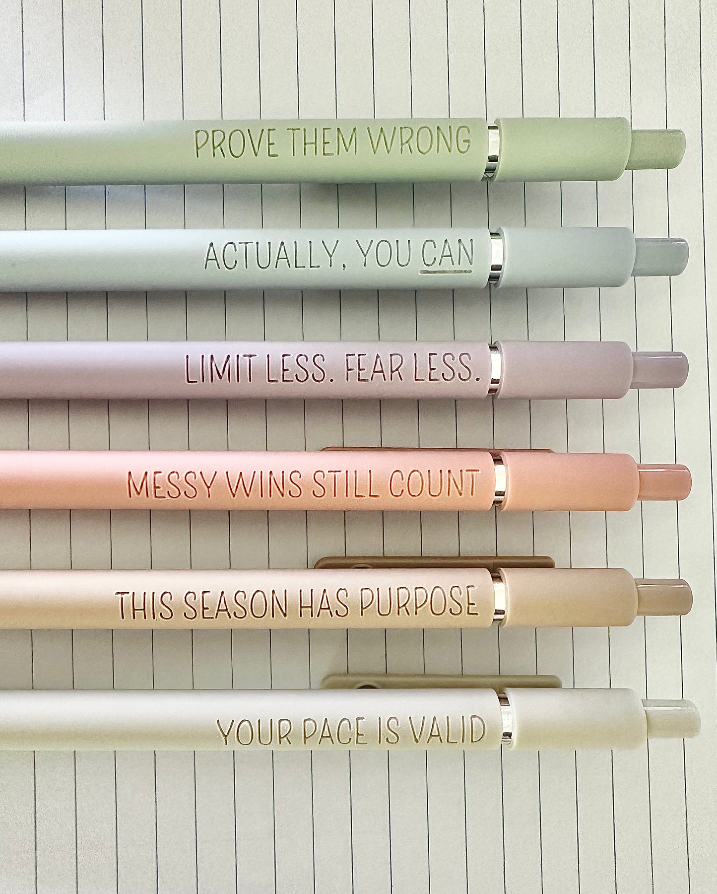 6-Pen Gift Set | Motivational Mantras Soft-Touch Gel Pens