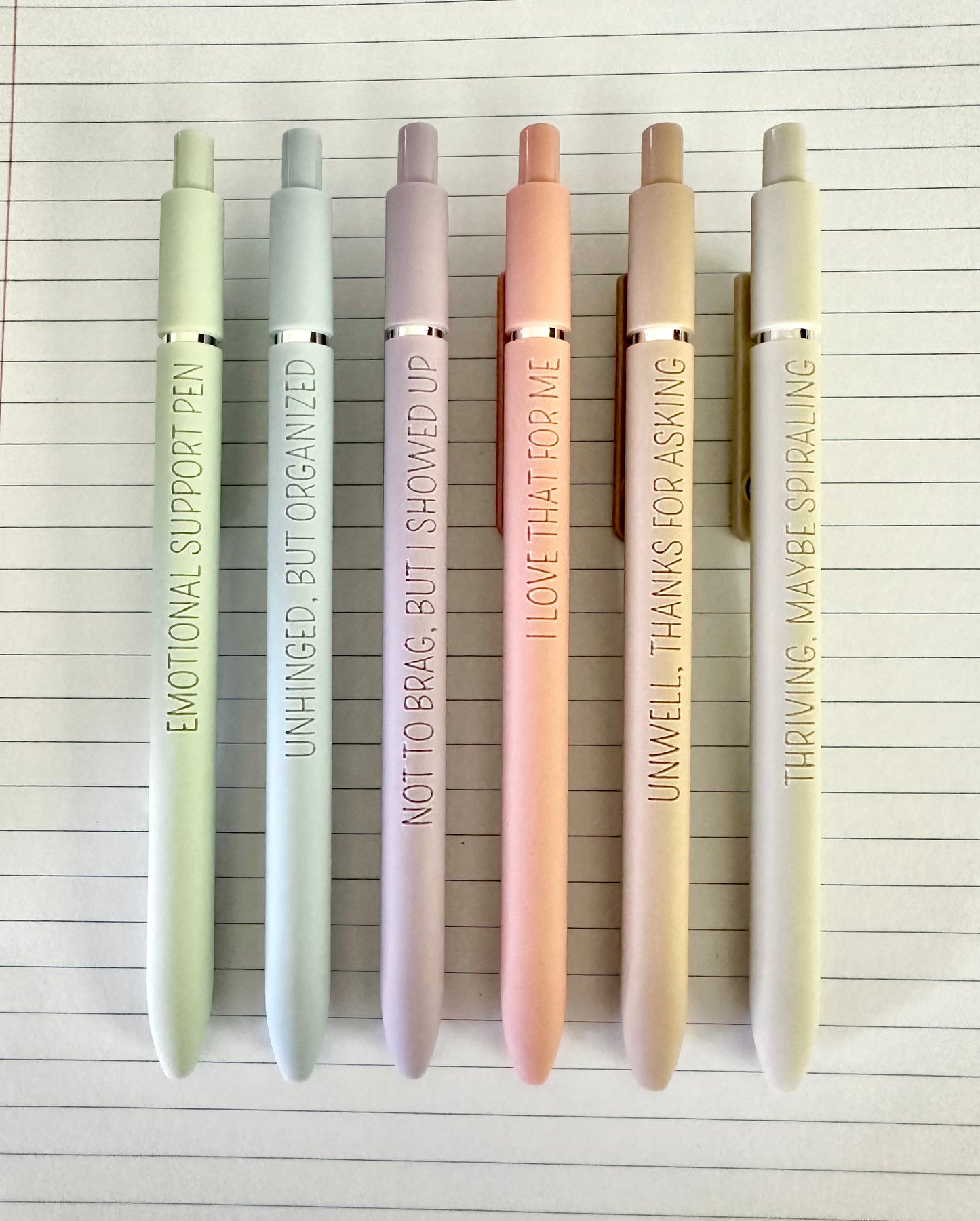 6-Pen Gift Set | Unhinged But High-Functioning Soft-Touch Gel Pens