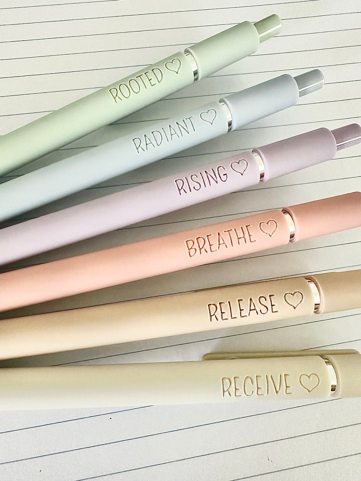 6-Pen Gift Set | Mindfulness & Intention Soft-Touch Gel Pens