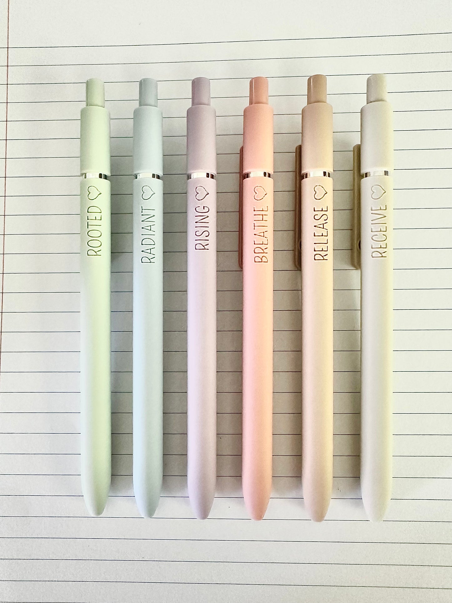 6-Pen Gift Set | Mindfulness & Intention Soft-Touch Gel Pens