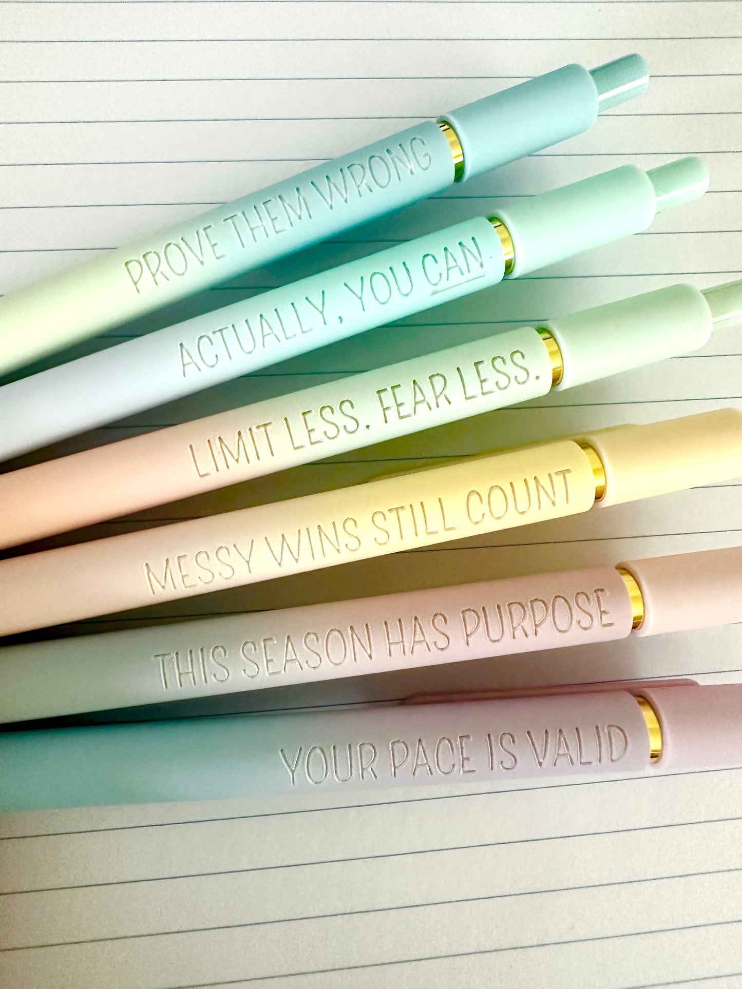 6-Pen Gift Set | Motivational Mantras Soft-Touch Gel Pens