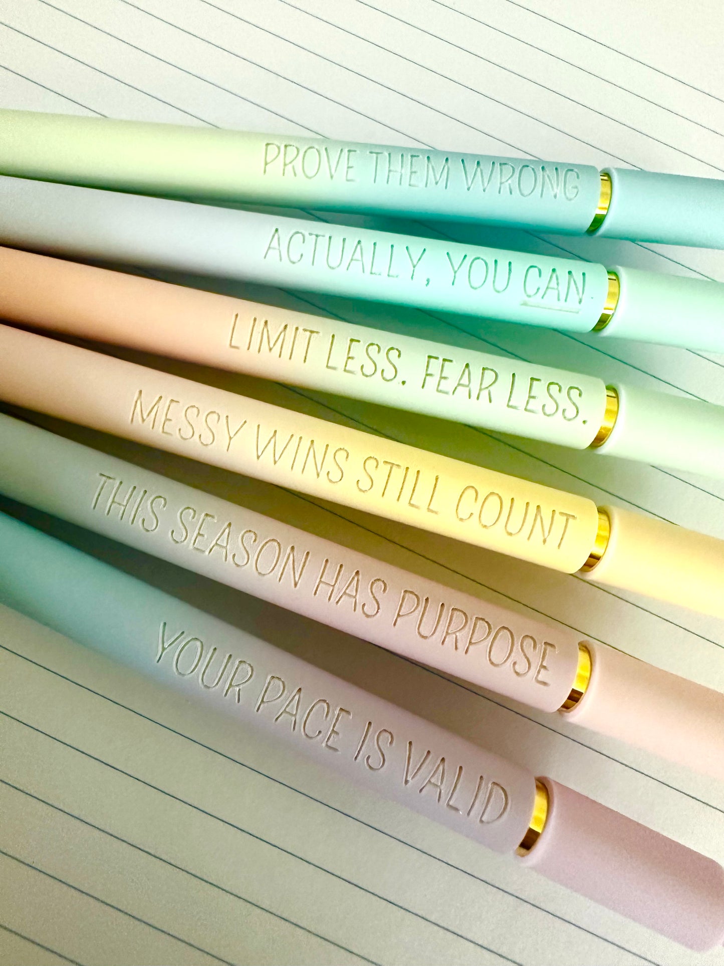 6-Pen Gift Set | Motivational Mantras Soft-Touch Gel Pens