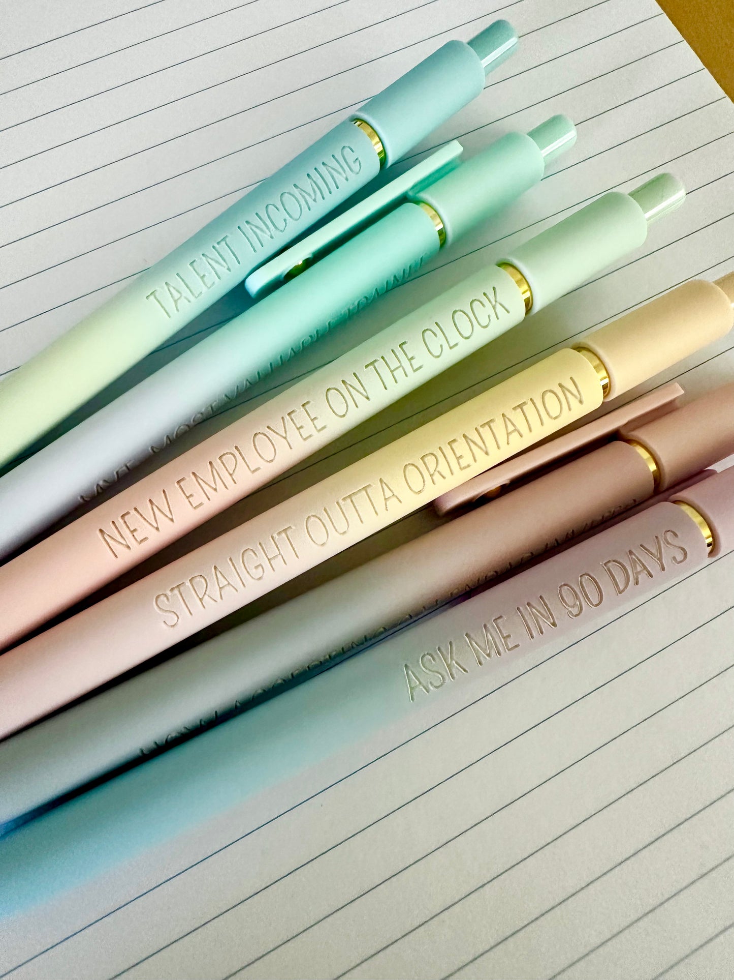 6-Pen Set | New Hire Starter Pack Soft-Touch Gel Pens