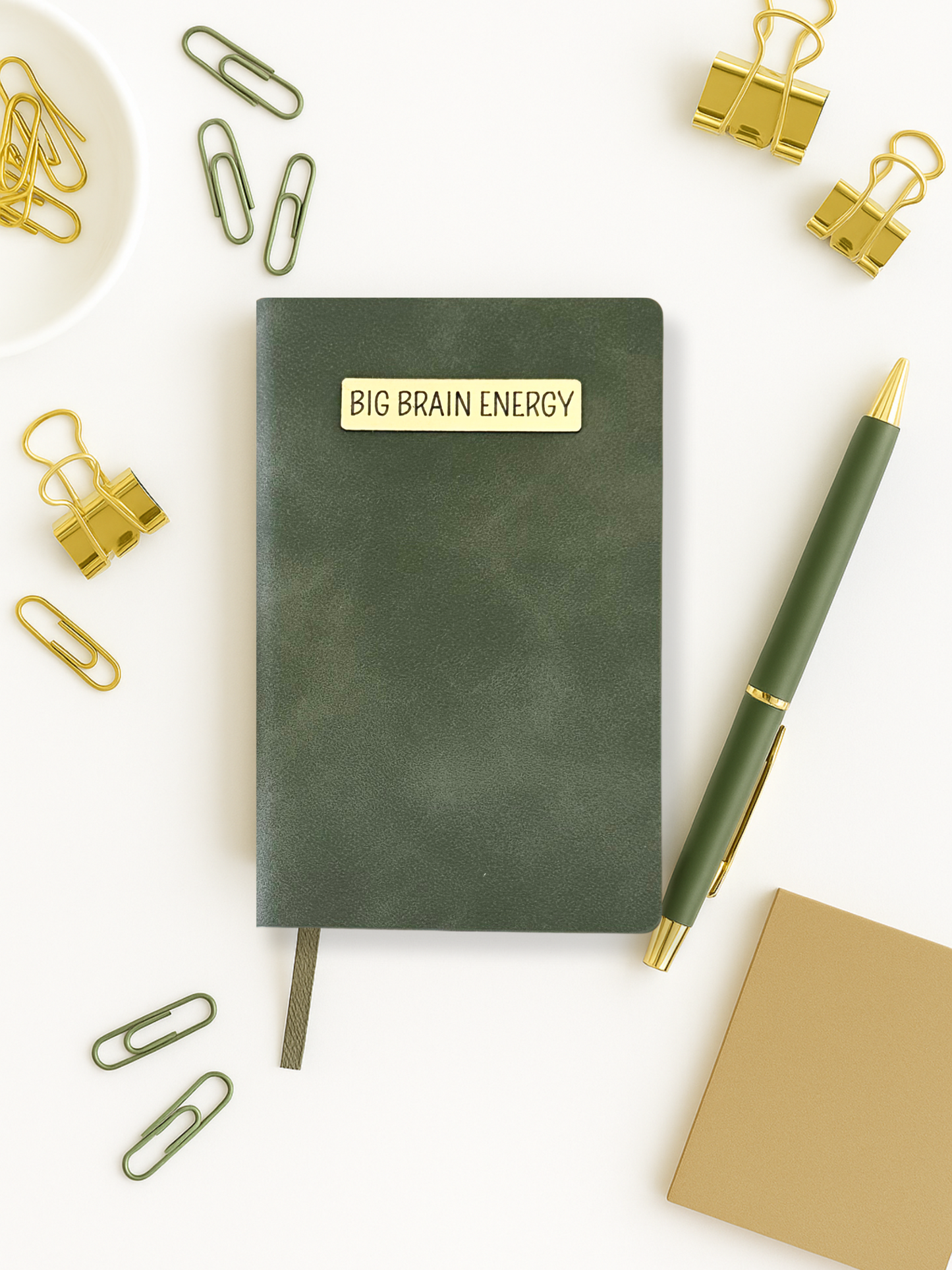 Mini Memos™️ Journal｜Big Brain Energy Small Faux Leather Pocket Notebook