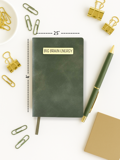 Mini Memos™️ Journal｜Big Brain Energy Small Faux Leather Pocket Notebook
