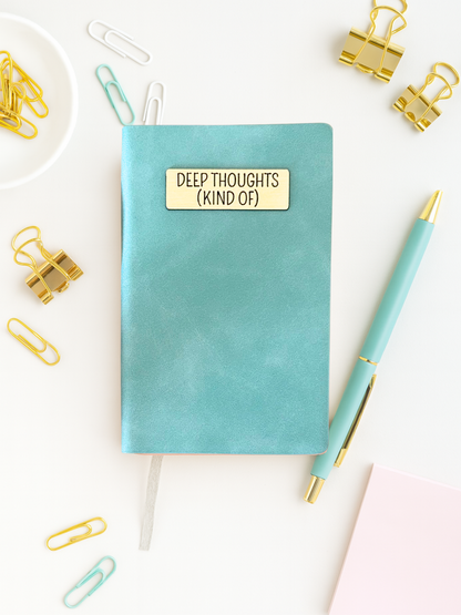 Mini Memos™️ Journal｜Deep Thoughts (Kind Of) Small Faux Leather Pocket Notebook
