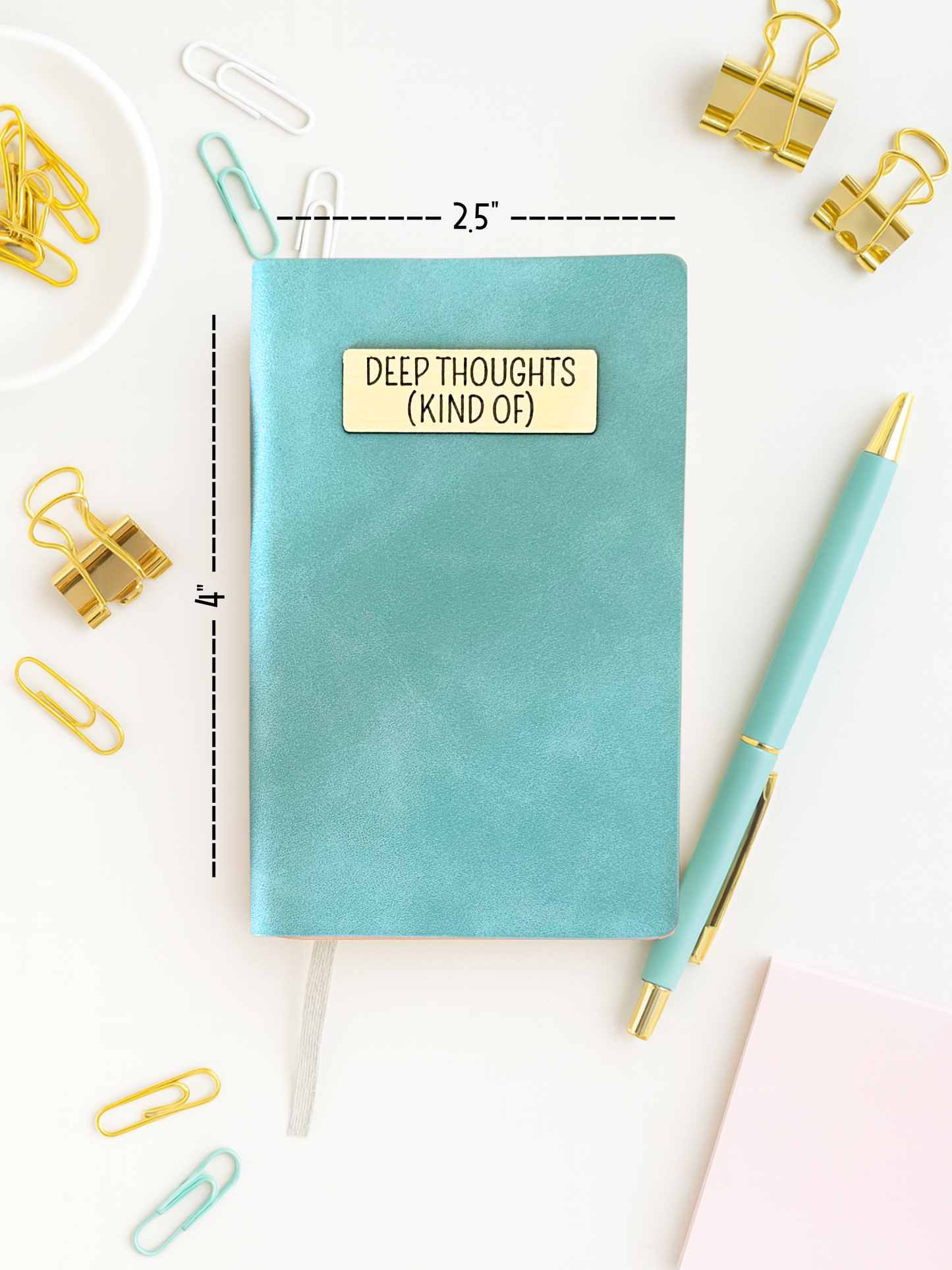 Mini Memos™️ Journal｜Deep Thoughts (Kind Of) Small Faux Leather Pocket Notebook