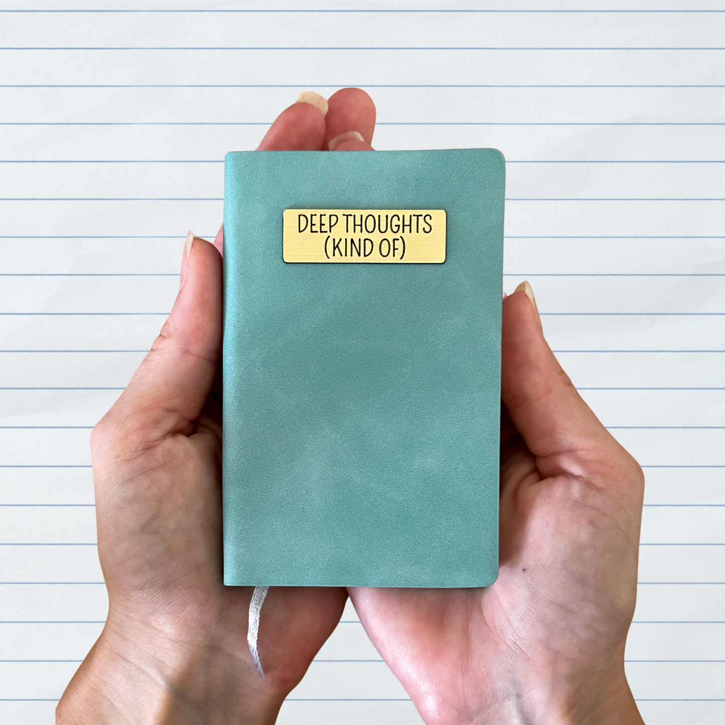 Mini Memos™️ Journal｜Deep Thoughts (Kind Of) Small Faux Leather Pocket Notebook
