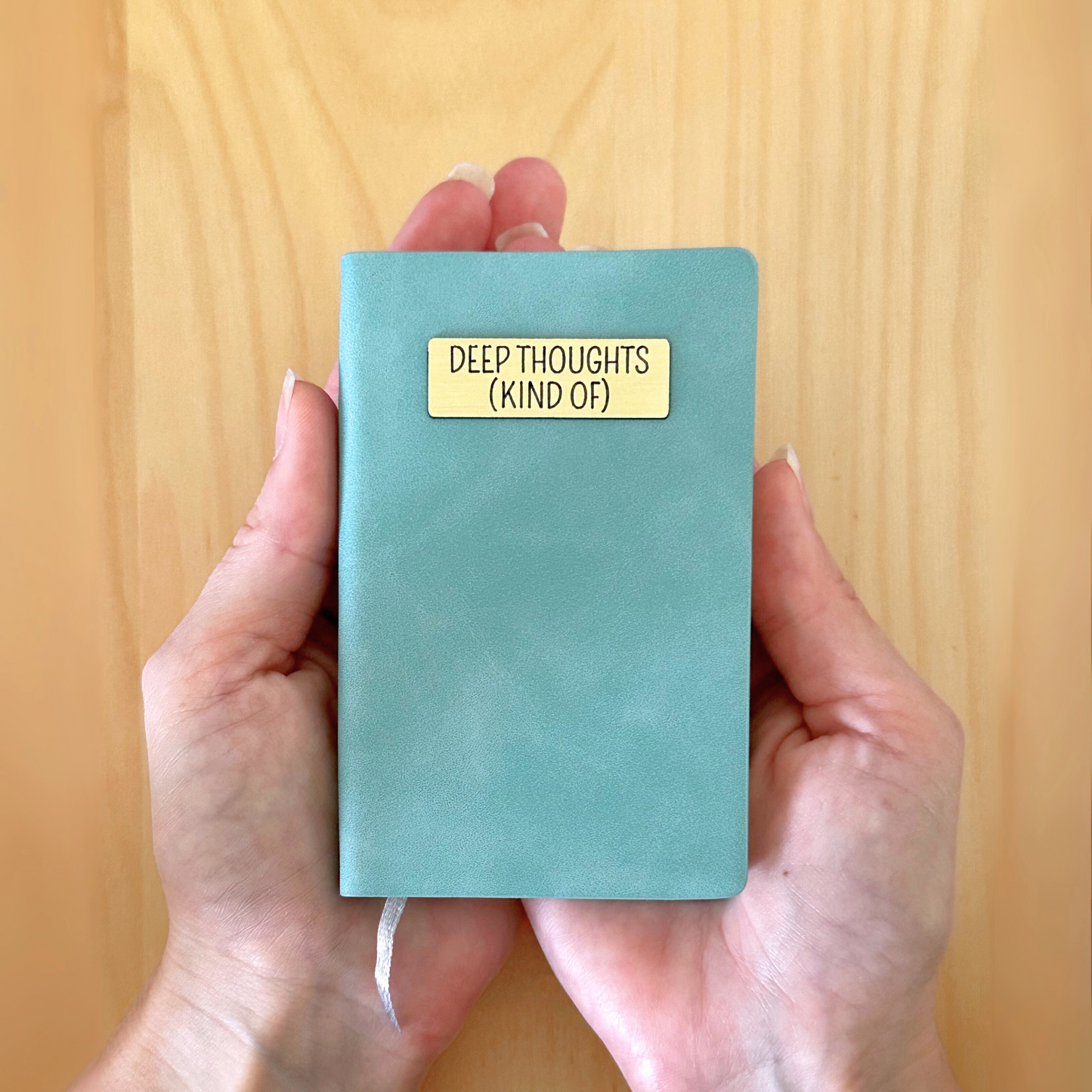 Mini Memos™️ Journal｜Deep Thoughts (Kind Of) Small Faux Leather Pocket Notebook