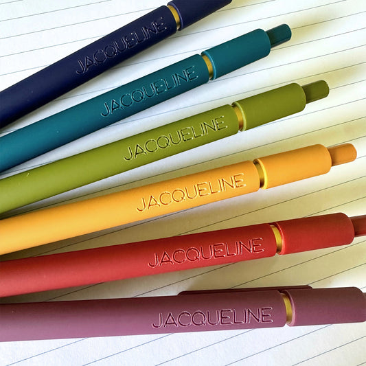 Custom Engraved Soft Touch Gel Pens - Set of 6