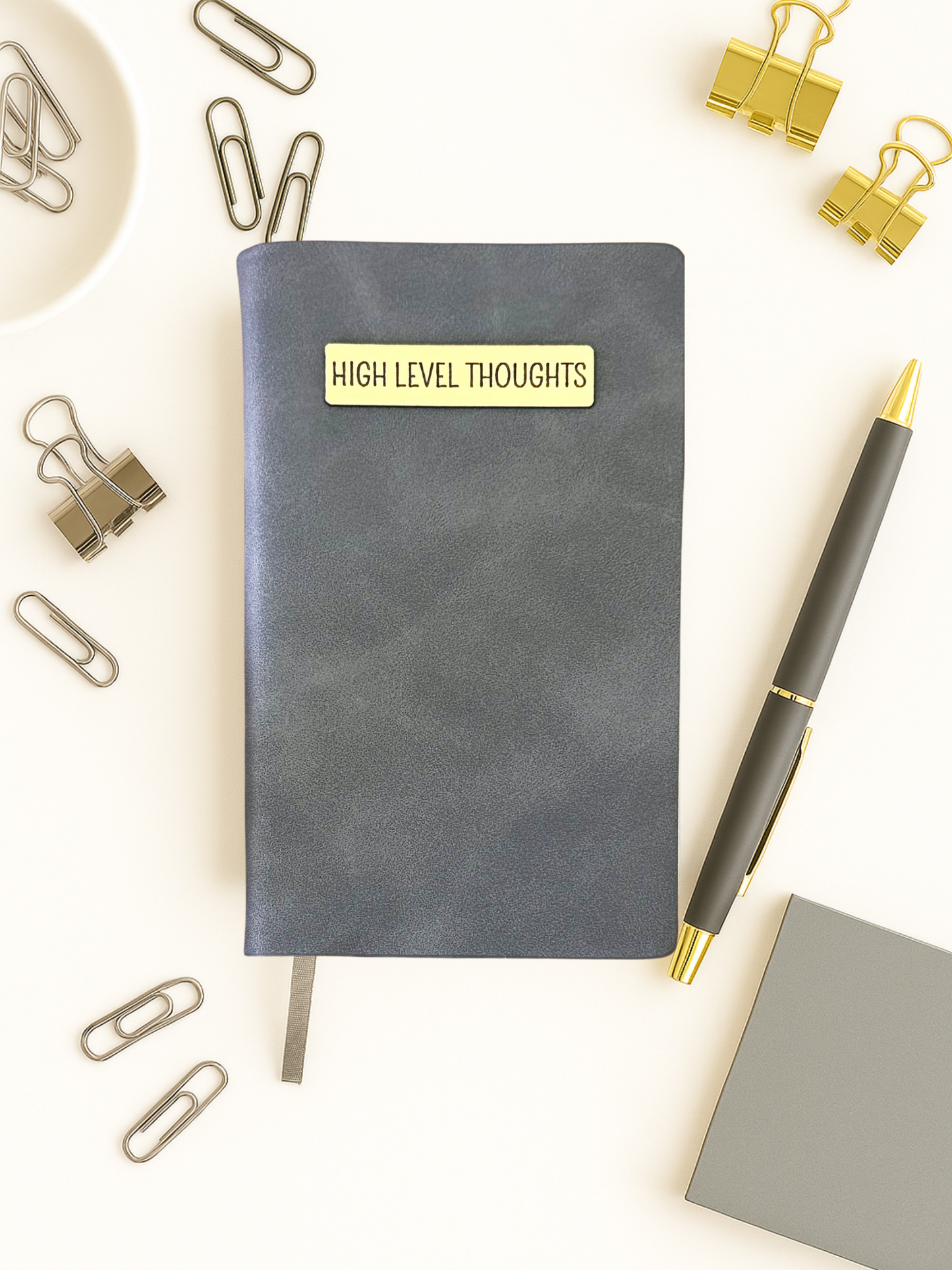 Mini Memos™️ Journal｜High Level Thoughts Small Faux Leather Pocket Notebook