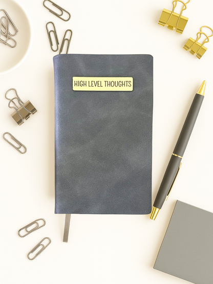 Mini Memos™️ Journal｜High Level Thoughts Small Faux Leather Pocket Notebook