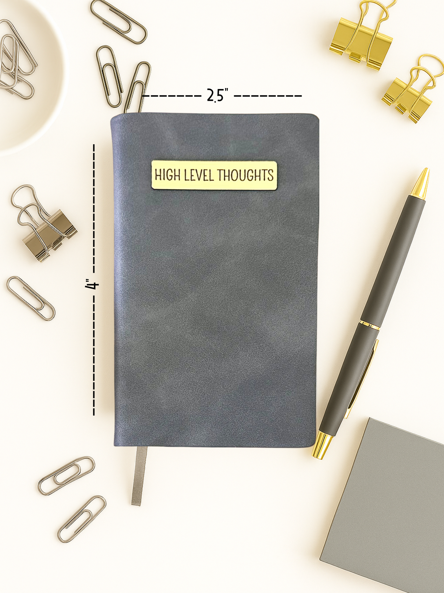 Mini Memos™️ Journal｜High Level Thoughts Small Faux Leather Pocket Notebook