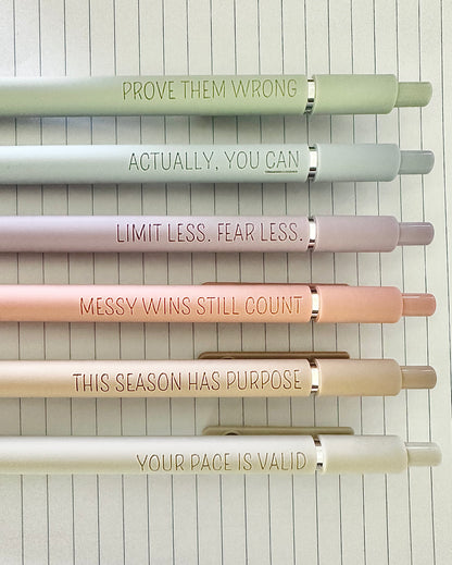 6-Pen Gift Set | Motivational Mantras Soft-Touch Gel Pens