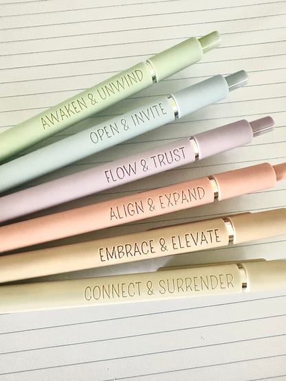 6-Pen Gift Set | Mindful Affirmations Soft-Touch Gel Pens