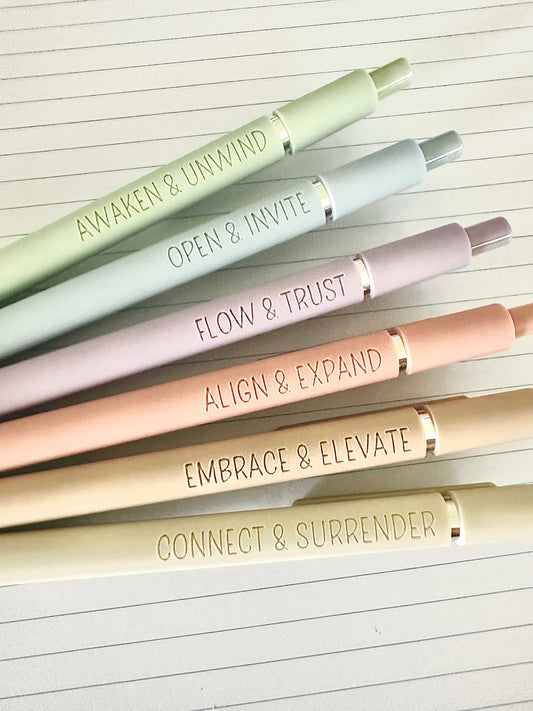 6-Pen Gift Set | Mindful Affirmations Soft-Touch Gel Pens