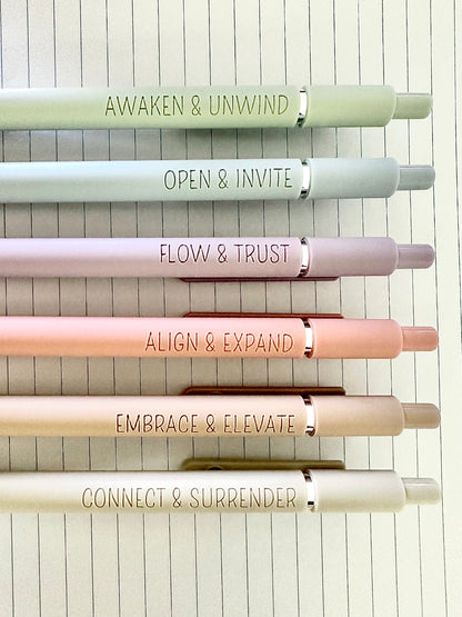 6-Pen Gift Set | Mindful Affirmations Soft-Touch Gel Pens