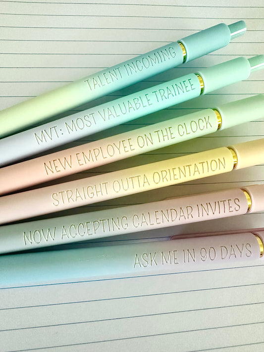 6-Pen Set | New Hire Starter Pack Soft-Touch Gel Pens
