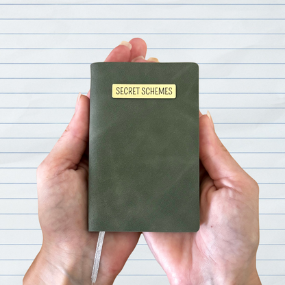 Mini Memos™️ Journal｜Secret Schemes Small Faux Leather Pocket Notebook