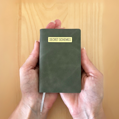 Mini Memos™️ Journal｜Secret Schemes Small Faux Leather Pocket Notebook