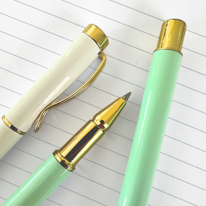 Gold Trim Custom Engraved Gel Pens - Set of 3
